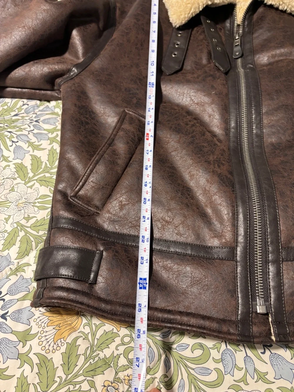 BDG Ella Women’s Chocolate Faux Leather and Faux Shearling Aviator Jacket - Picture 12 of 16